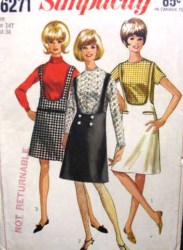 6271 SIMPLICITY 1965 SUSPENDER SKIRT LENGTHS, BLOUSES PATTERN 14 T 34'' or 10T 30"B